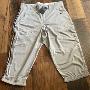 Nike Baseball Pants 3/4 Length Gray Men’s Size XL